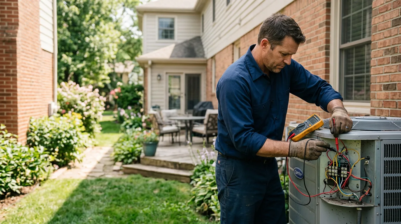 HVAC technician working near Morrisonville, IL